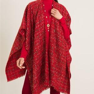 Chico’s Plush Tweed Shine Ruana Wrap